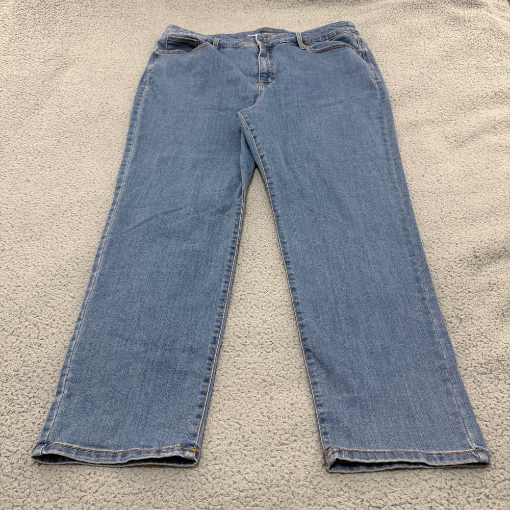 Style & Co Jeans Womens 22W Straight Leg Medium Wash Blue High Rise Denim